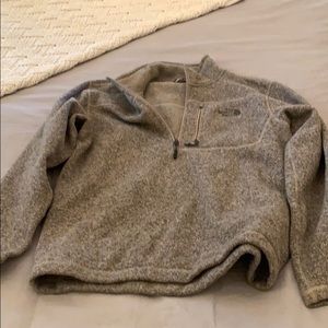 Gray north face quarter zip